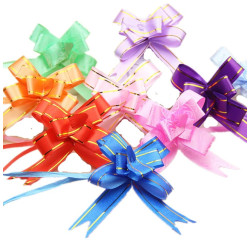 100pcs Wrapping Bows, Pull Ribbon 12mm